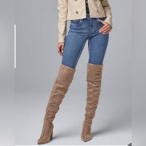 Studded Over the Knee Taupe Boots. Venus Brand / Size 7   Brand New!